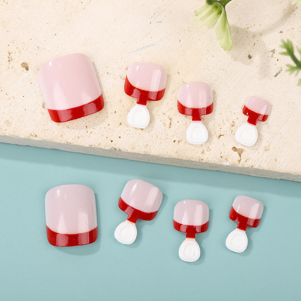 Acrylic nails in elegant design with tip decoration Kalsten