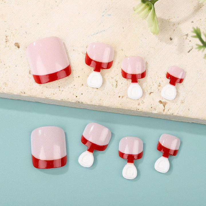 Acrylic nails in elegant design with tip decoration Kalsten