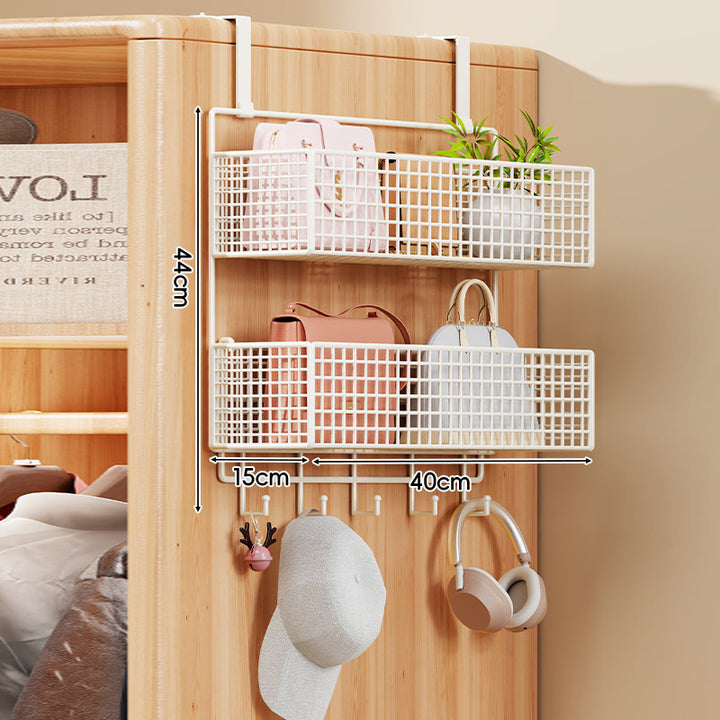 Over-the-Door Multi-Tier Metal Grid Hanging Storage Organizer