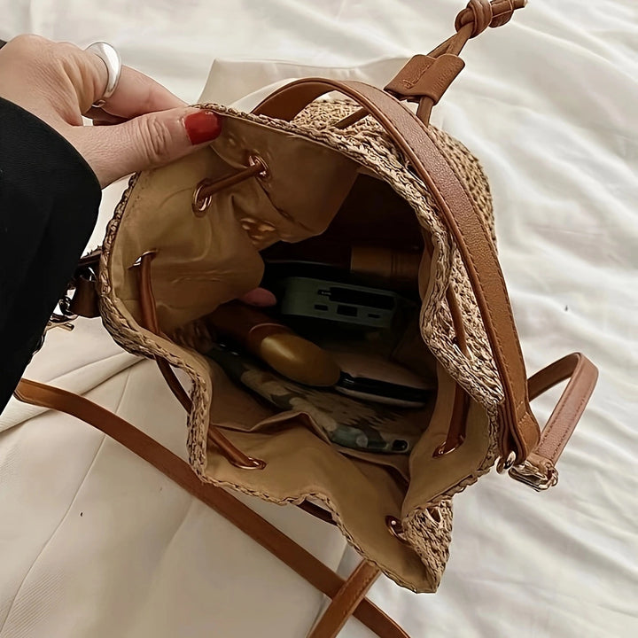 Versatile macrame shoulder bag with leather accents Kalsten