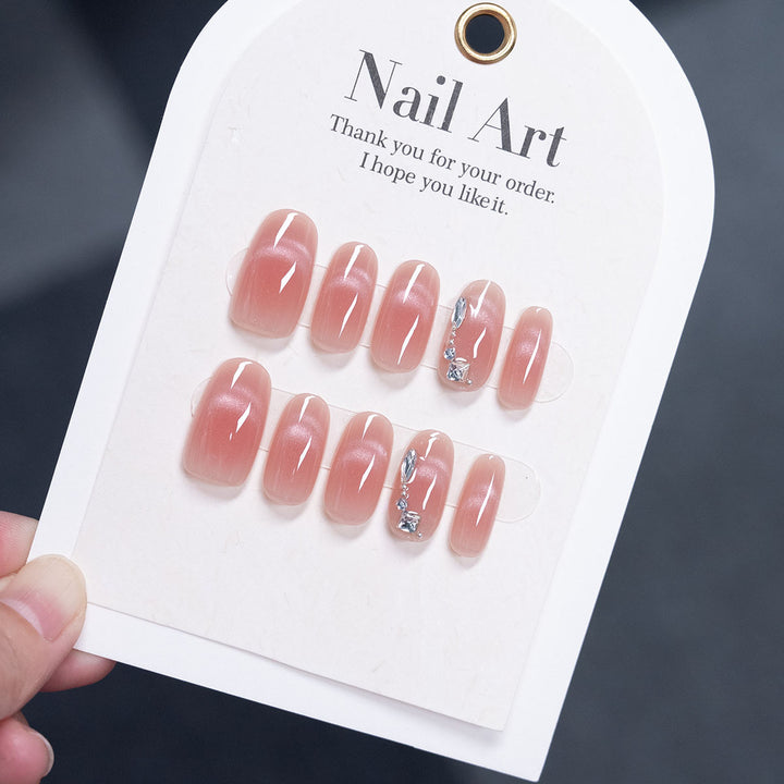 Elegant Crystal-Embellished Press-On Nail Art Set