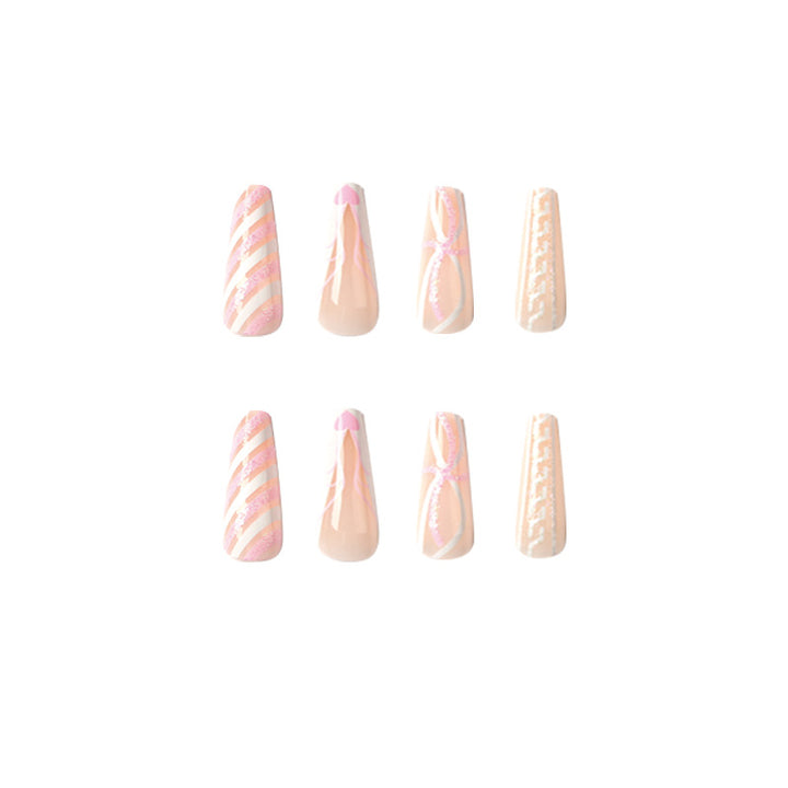 Translucent artificial nails with delicate patterns Kalsten