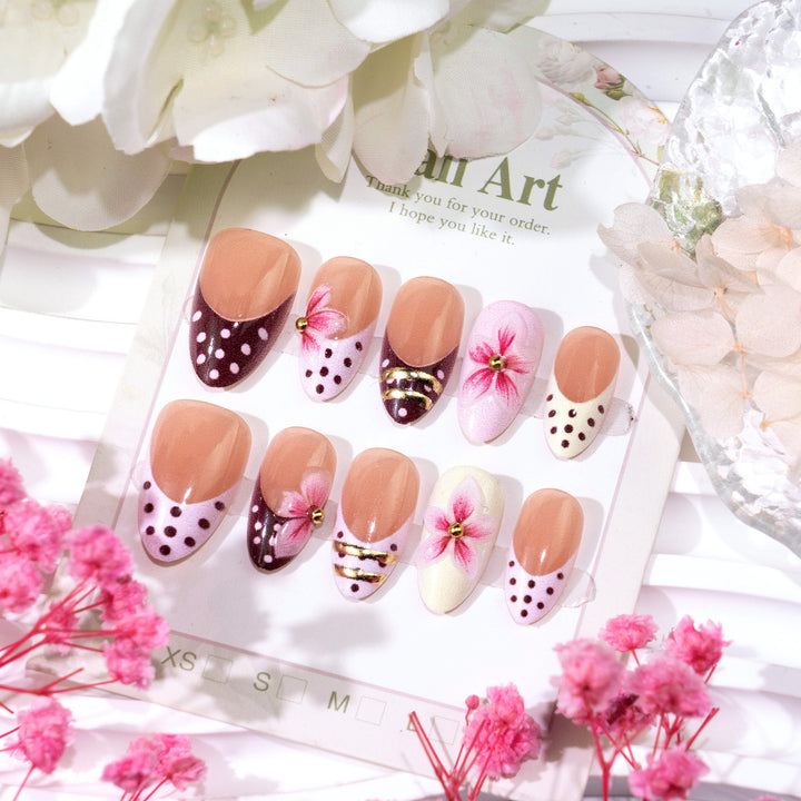 Artistic 3D Floral Press-On Nail Art Set Kalsten
