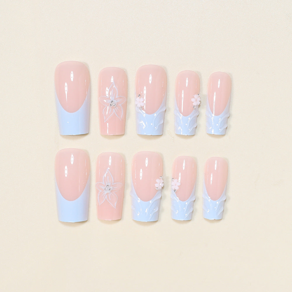 3D Floral Decorative Press-On Nail Art Kalsten