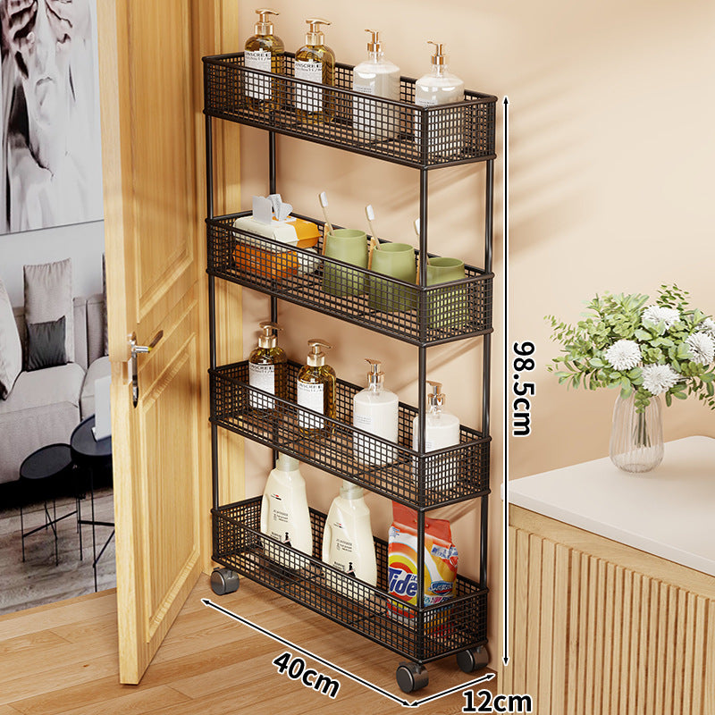Slim Narrow Pull-Out Mesh Storage Organizer for Cabinet and Door Gap