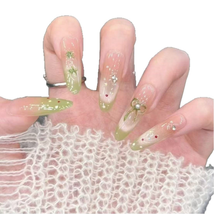 Artistic Holiday-Themed Press-On Nail Extensions