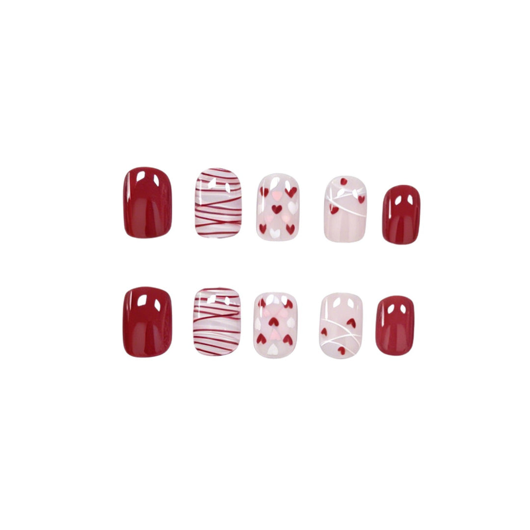 Elegant Heart-Themed Nail Art Set Kalsten