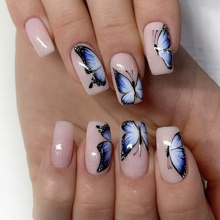 Artificial Nail Art with Butterfly Design Kalsten
