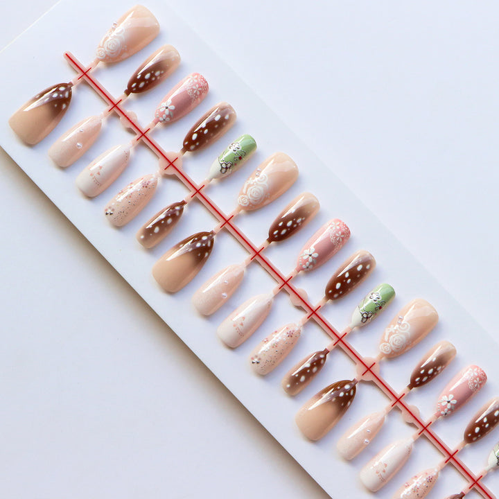 Floral Embellished Press-On Nail Set  1791724359