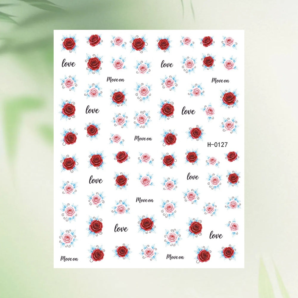 Floral Nail Art Sticker Sheet