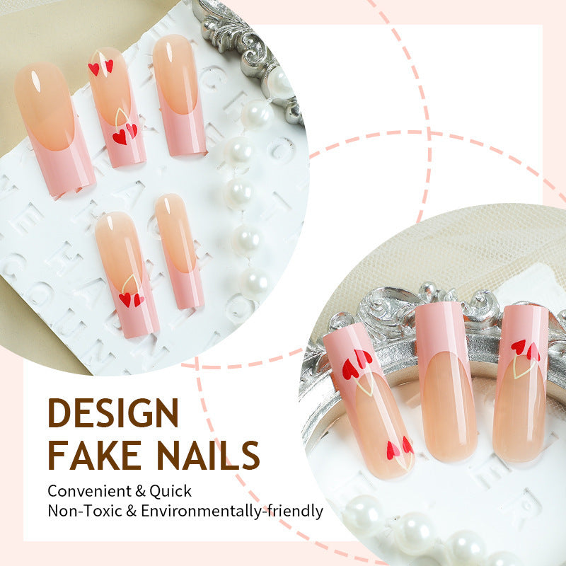 Nail art set with playful heart designs Kalsten