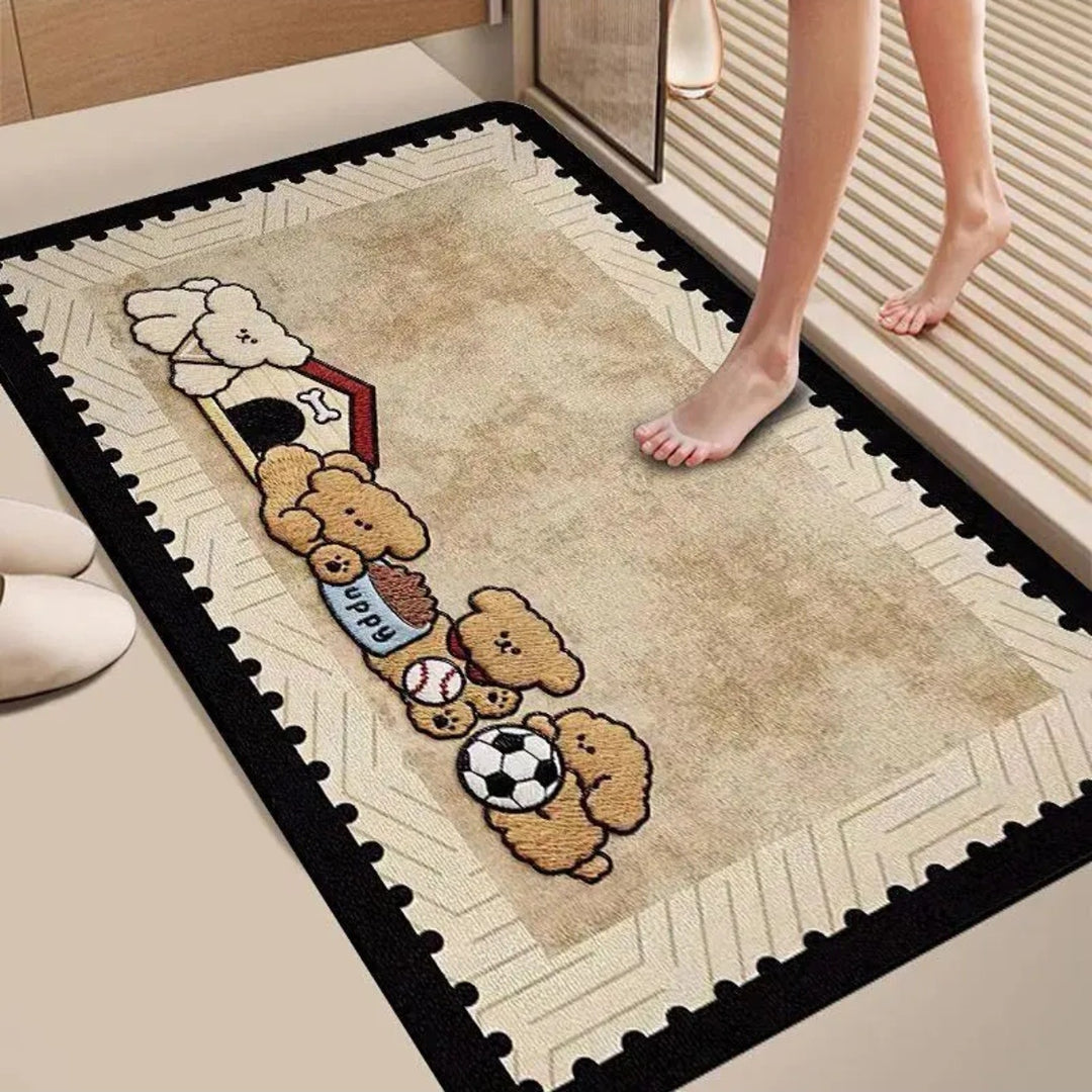 Cute Cat-Themed Bathroom Mat