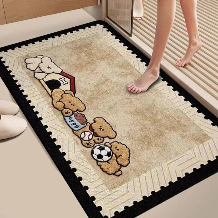 Cute Cat-Themed Bathroom Mat