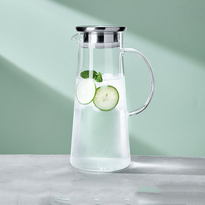 Ladies elegant glass jug with heat insulating lid Kalsten