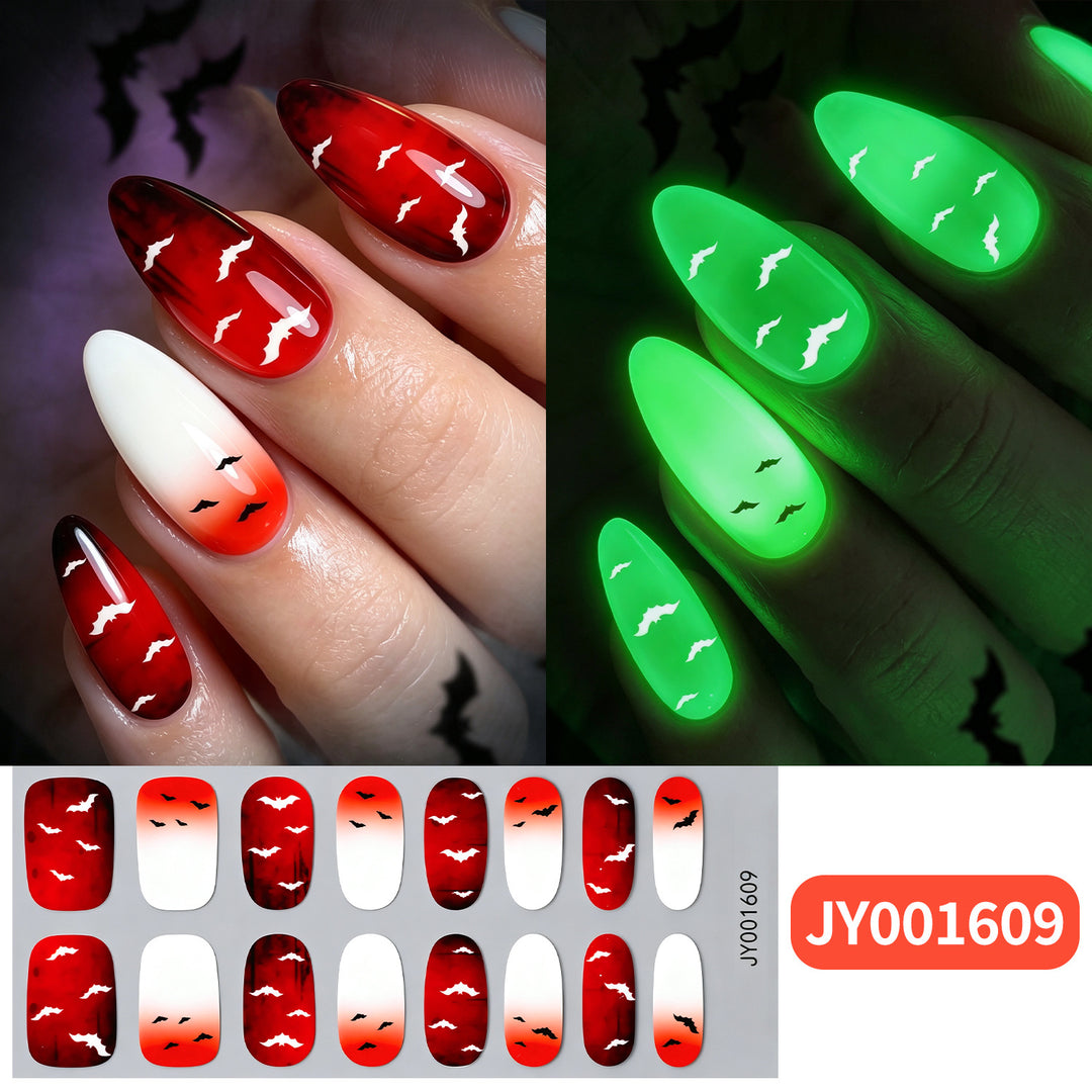 Halloween-Themed Glow-in-the-Dark Nail Wraps