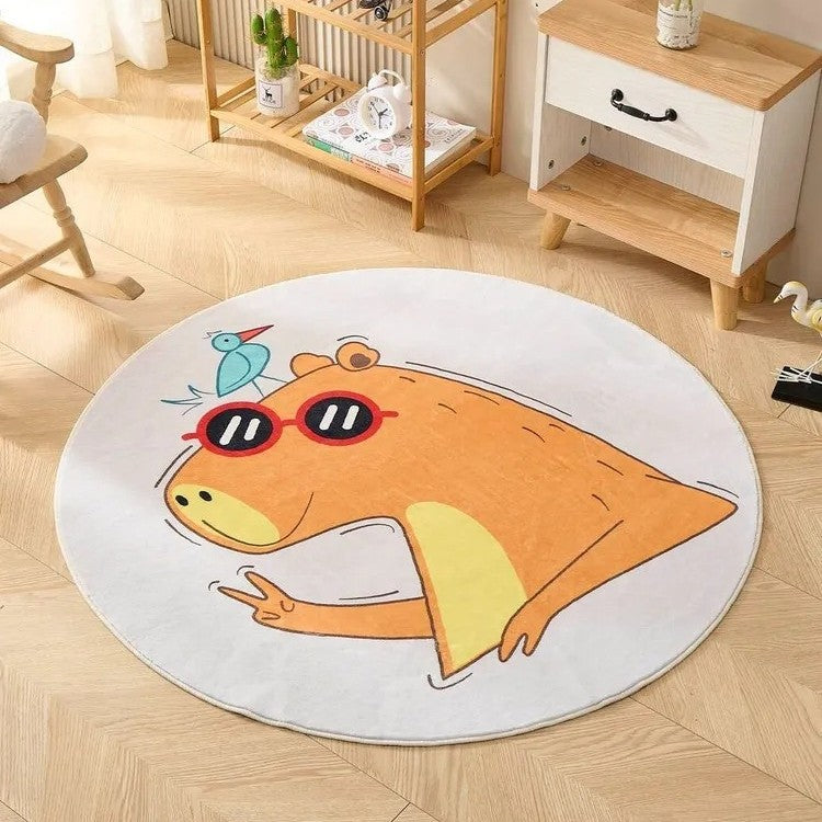 Playful Animal-Themed Round Area Rug