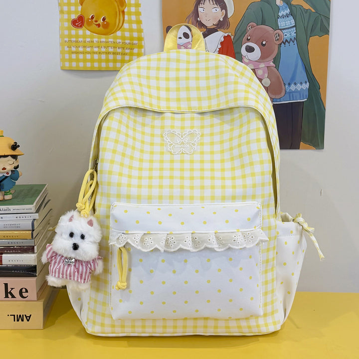Fun Gingham Patterned Backpack Kalsten
