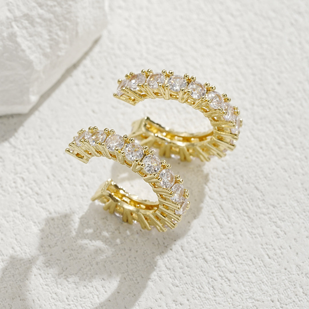 Sparkling hoops with zirconia stones Kalsten