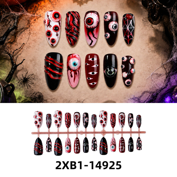 Acrylic nail set with creative Halloween motifs Kalsten