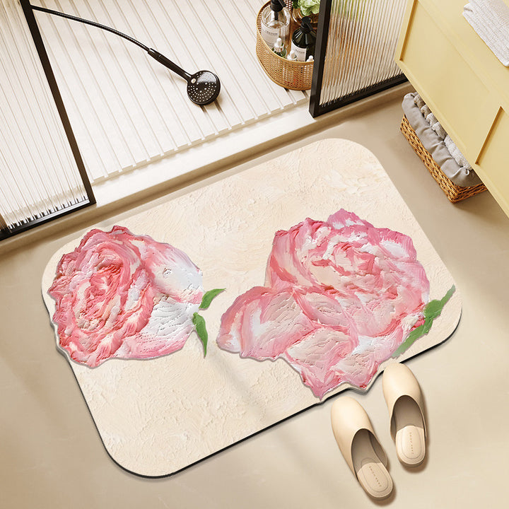 Floral-Themed Bath Mat