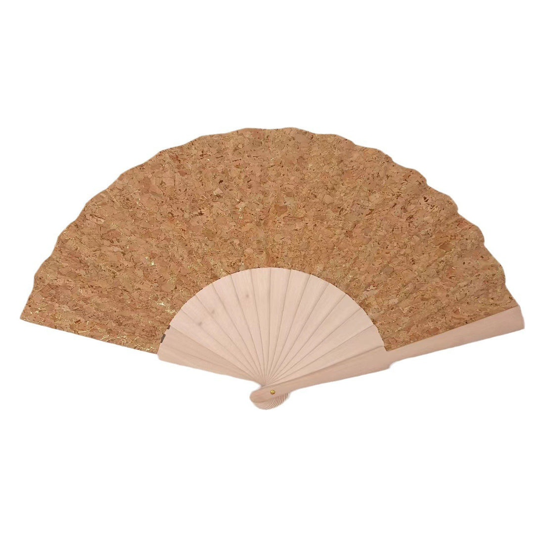 Ladies handcrafted fan made of cork and wood Kalsten