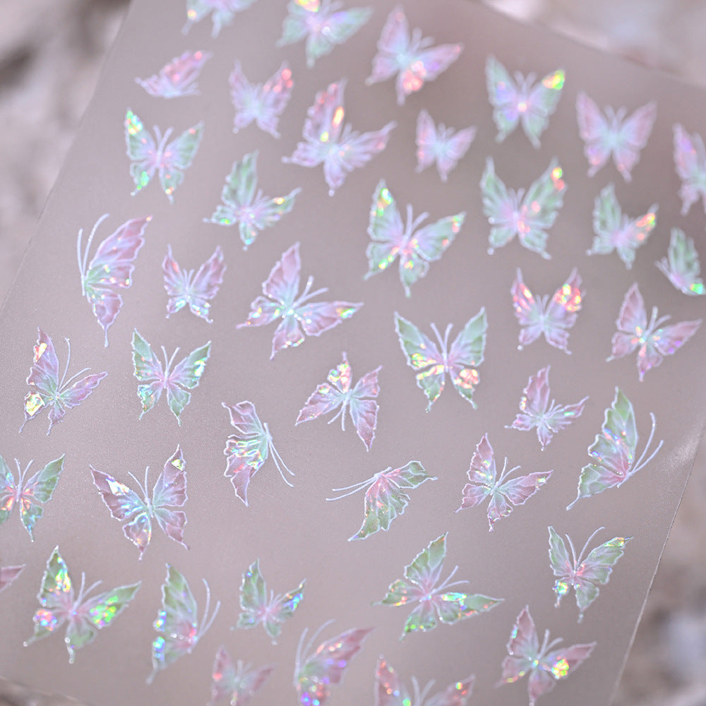Iridescent Butterfly Nail Art Stickers