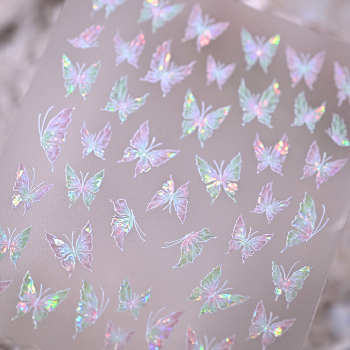 Iridescent Butterfly Nail Art Stickers