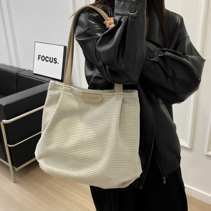 Textured Fabric Daily Hobo Handbag