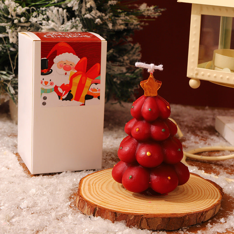 Ribbed Stacked Sphere Decorative Scented Pillar Candle With Long Cotton Wick