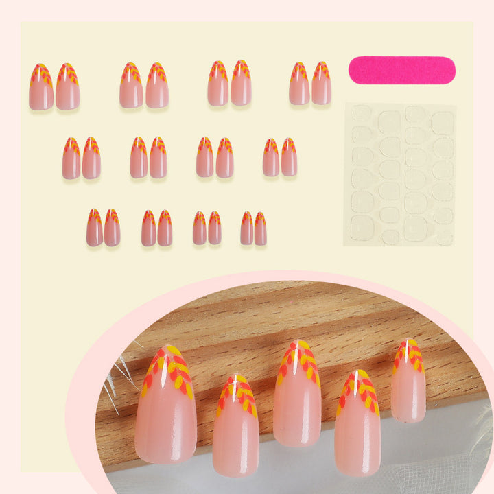 Floral Press-On Nail Set with Elegant Design Elements Kalsten