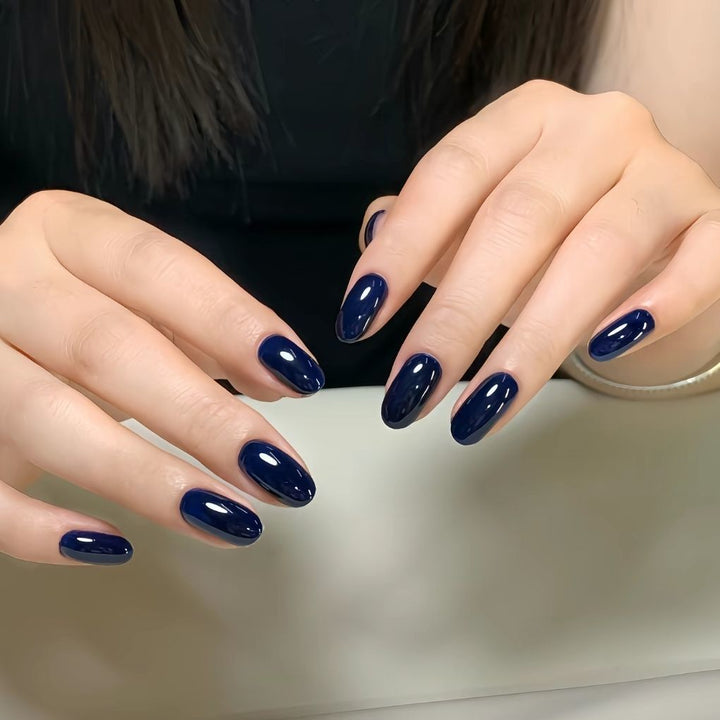 Glossy Almond Shaped Nail Extensions