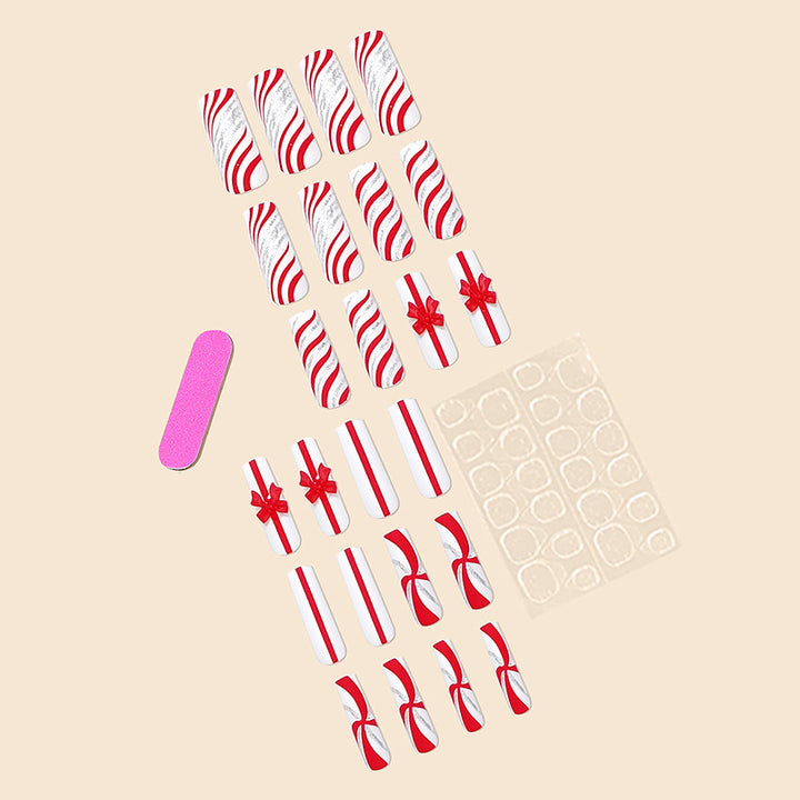 Holiday-Themed Festive Press-On Nail Art Set