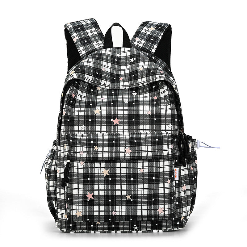 Stylish Multi-Pocket Plaid Backpack Kalsten