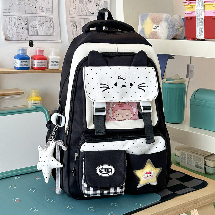 Cute Cat-Themed School Backpack Kalsten