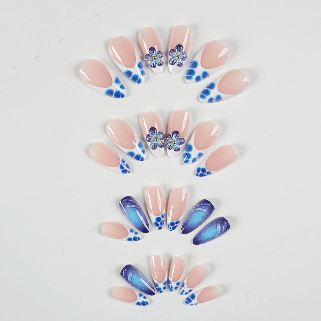 Artistic Floral Press-On Nail Art Set