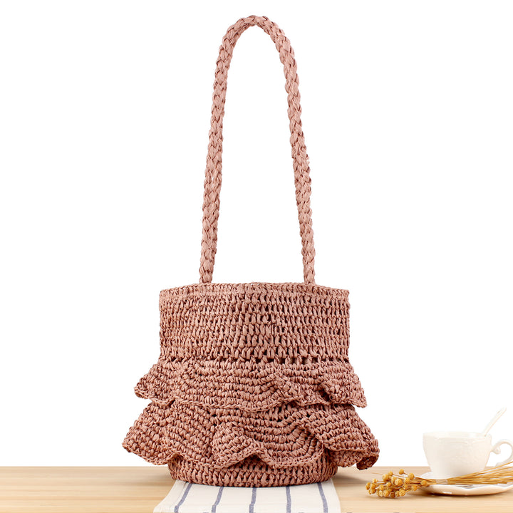Braided backpack bag with stylish ruffle details Kalsten