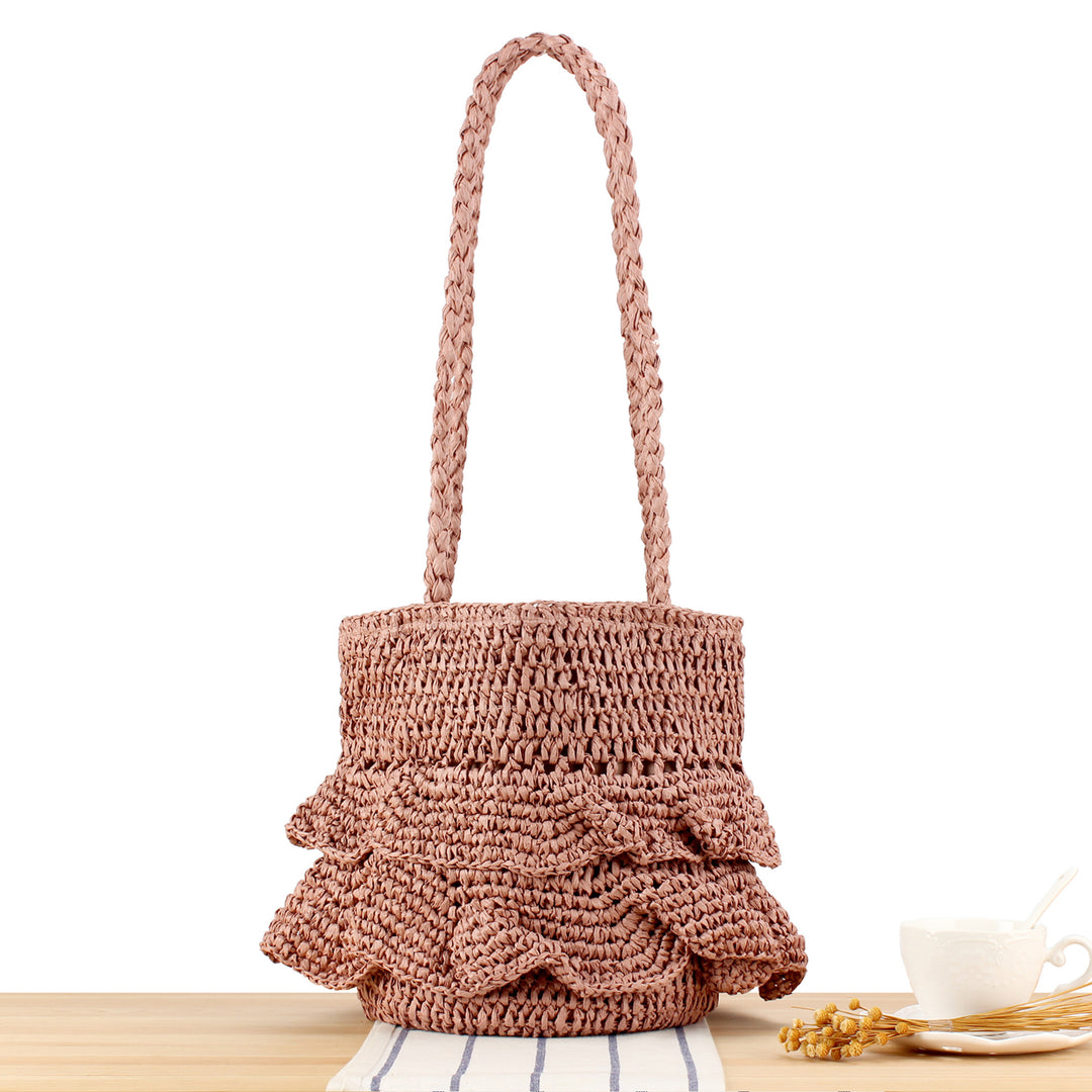 Fashionable Braided Bag with Ruffles Kalsten