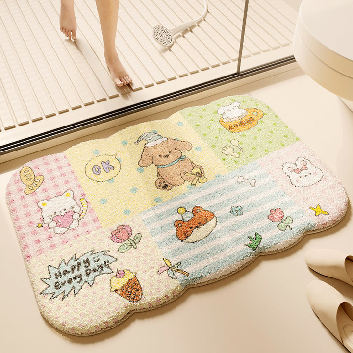Cute Dog-Themed Plush Bath Mat Kalsten