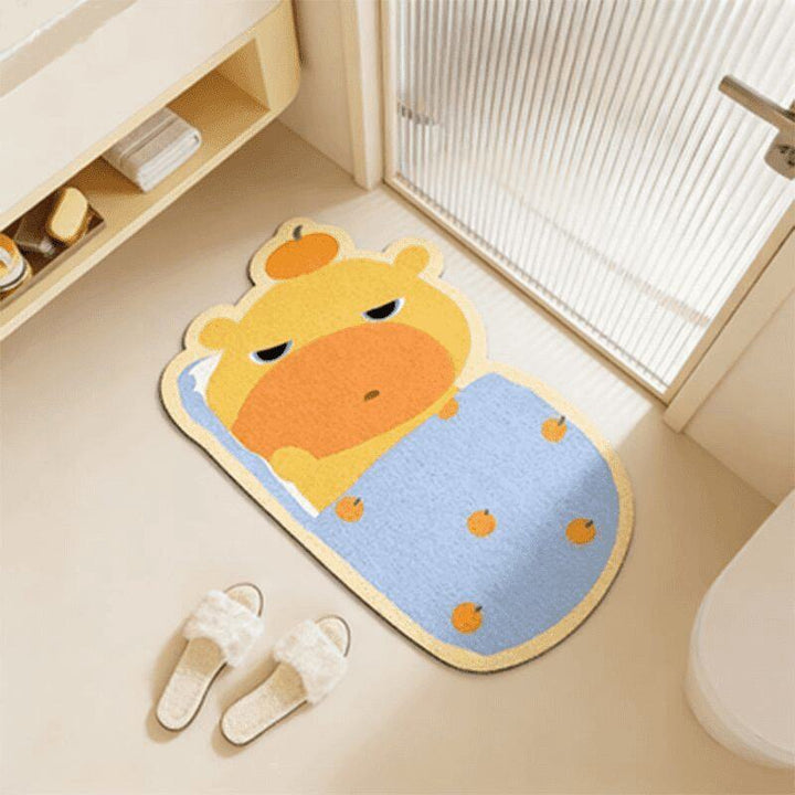 Playful Cartoon-Themed Bath Mat