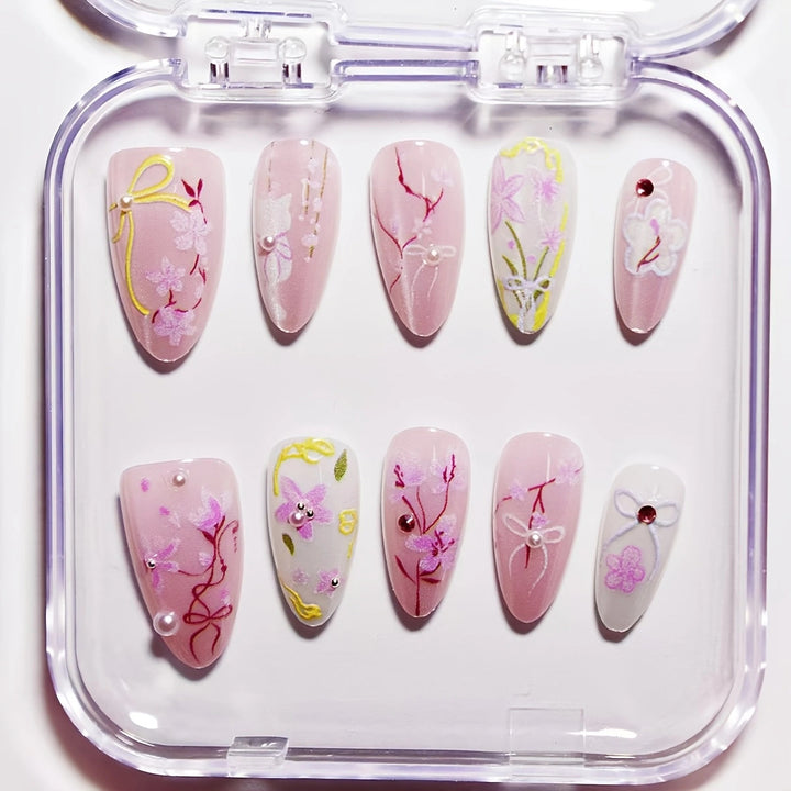 Artistic Floral Press-On Nail Set Kalsten 1789447219