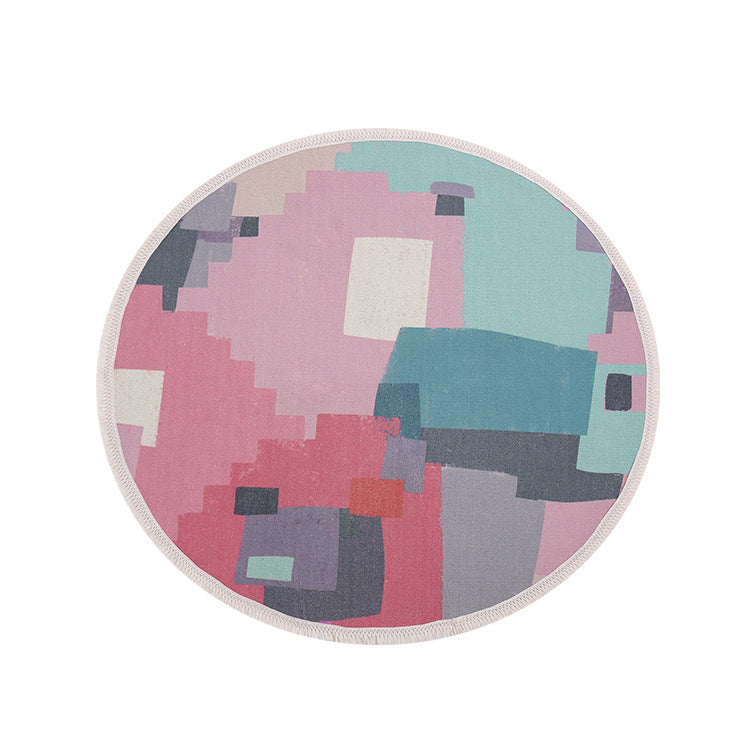 Round Decorative Living Room Carpet with Modern Geometric Pattern Kalsten