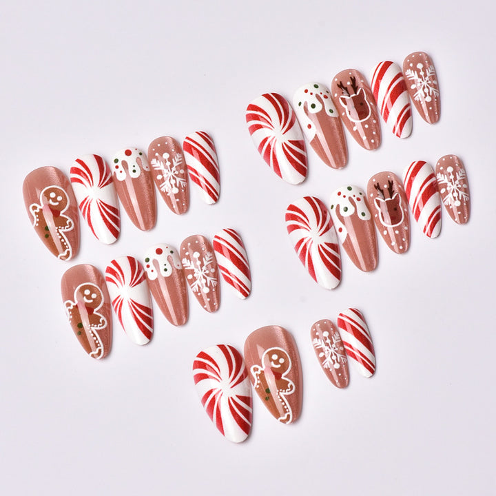 Festive Holiday-Themed Press-On Nail Art Collection