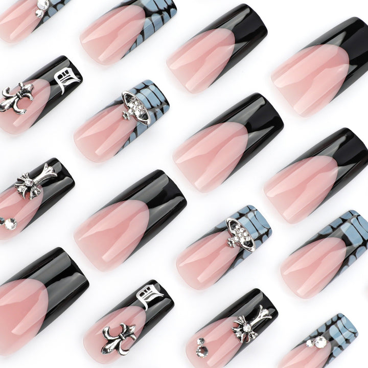 Glamorous artificial nail set with elaborate decorations Kalsten