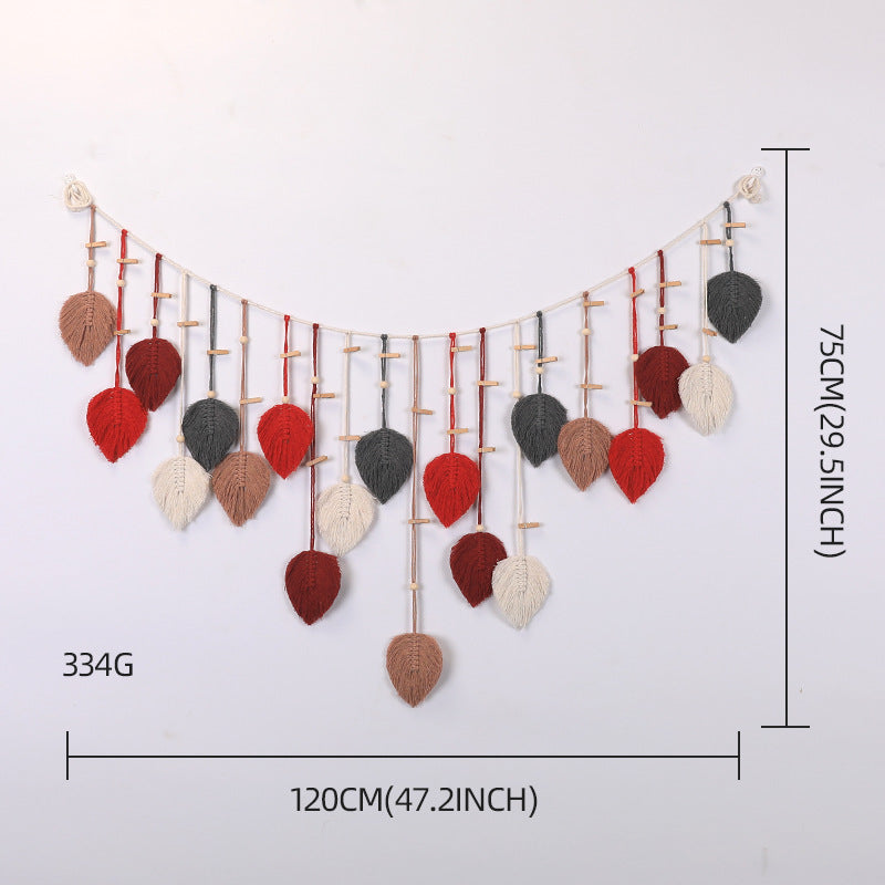 Macrame Wall Decor with Leaf Design Kalsten