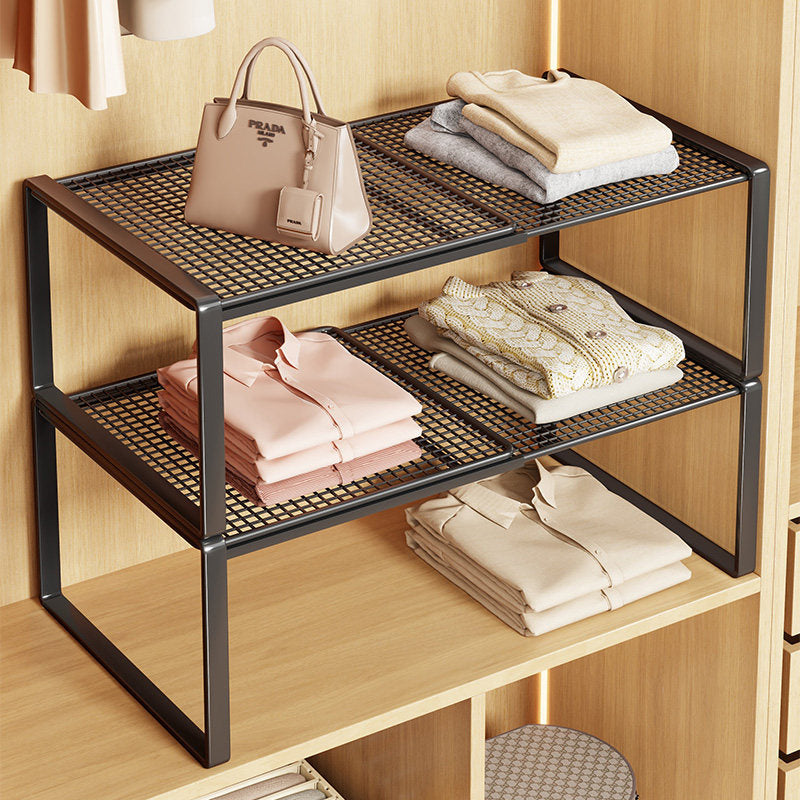 Adjustable Metal Closet Shelf Riser Organizer