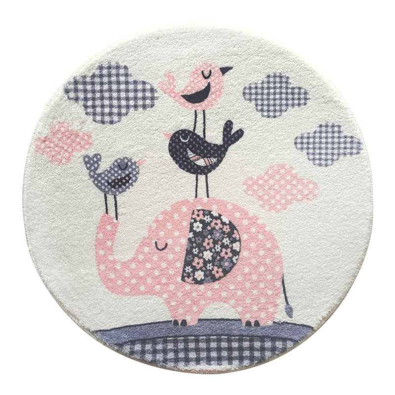 Rabbit-Themed Round Area Rug Kalsten