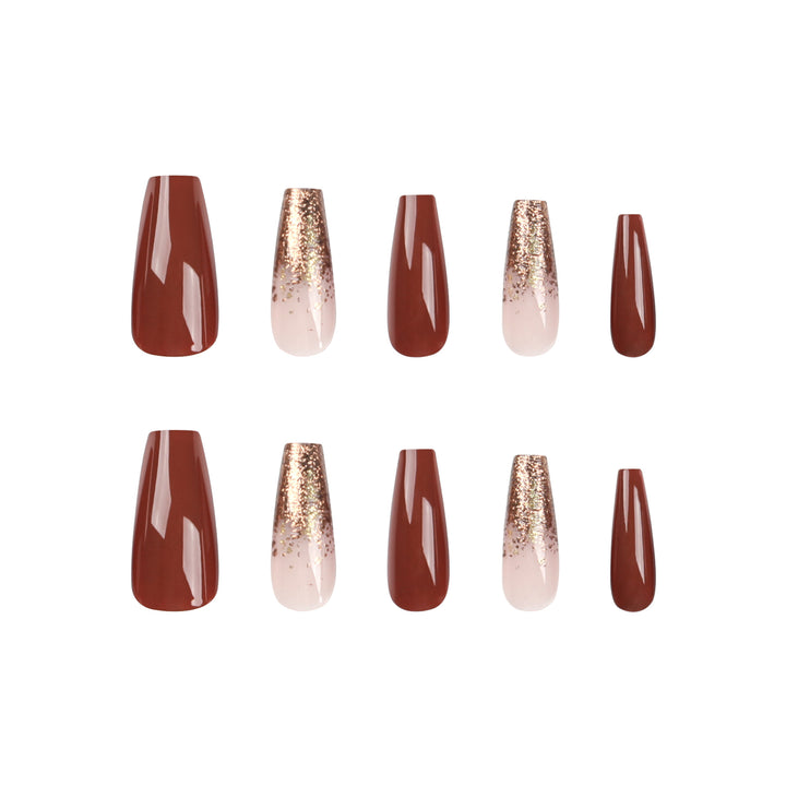 Artificial acrylic nails with elegant glitter accents and creative designs Kalsten
