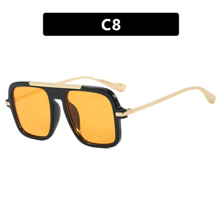 Women's square designer sunglasses with gold accents and protective UV filter Kalsten