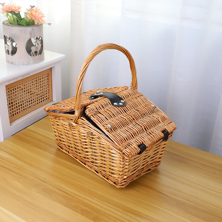 Rustic picnic basket with dish set Kalsten