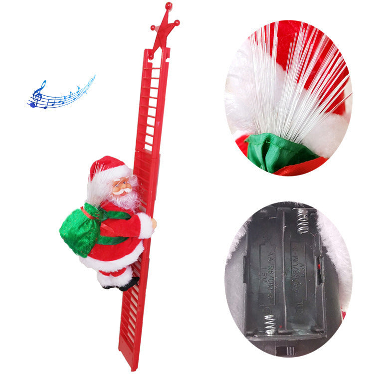 Parachuting Santa Claus Hanging Christmas Ornament With Fabric Canopy And Decorative Suspension Cords
